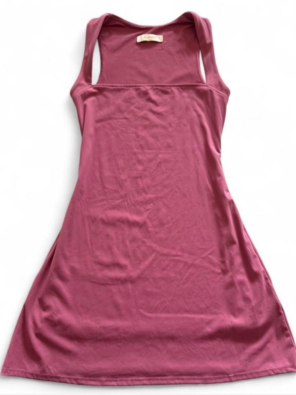 Women’s Sleeveless Square-Neck Tennis Dress - Mauve Pink